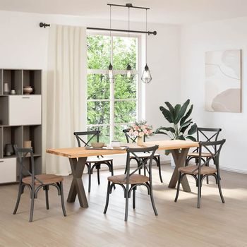 Patas Para Mesa，pierna De Mesa Comedor Forma X 2 Uds Acero Natural 60x(72-73)cm