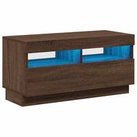 mueble de tv con luces led color roble marron 80x35x40 cm vidaxl