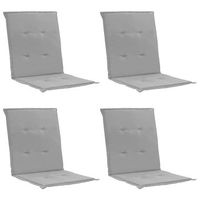 juego de 4 cojines para sillas de jardin 100 poliester impermeable gris 100 x 50 x 3 cm dec021679