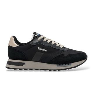 Blauer para hombre. F6RYDER01 Zapatillas de piel Ryder 01 negro (45), Plano, Cordones