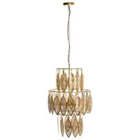 lampara de techo de metal dorada 49x49x81