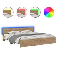 cama matrimonial  cama para adulto  estructura de cama con cabecera roble artesanal 200 x 200 cm