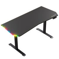 forgeon battleground mesa gaming regulable en altura con motor 160x70cm rgb negra