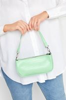 bolso hombro verde efecto cocodrilo