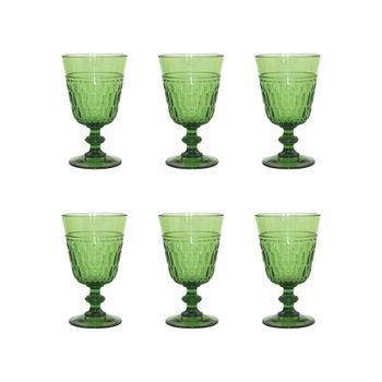 Copas de vino verdes en acrílico - lote de 6