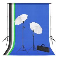 set estudio fotografico con telones de fondo focos y paraguas vidaxl