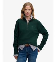 superdry para mujer w6110625a jersey de punto con media cremallera en verde l casual algodon