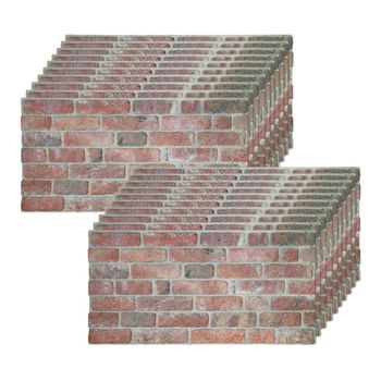 Set de 20 paneles decorativos ladrillo rojo vintage 100x50cm (10 m2)