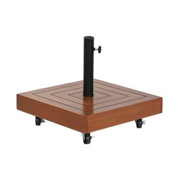 Base Parasol Eucalipto 48x48x39 40kg, Ruedas 58mm
