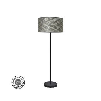 Pie De Salón 1xe27 Negro Tetris Gris 163x40x40cm Moda