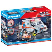 ambulancia playmobil con luz y sonido 71232 city life juguete