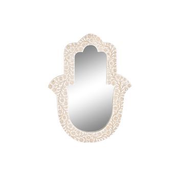 Espejo Mango 45x2x60 Hamsa Blanco