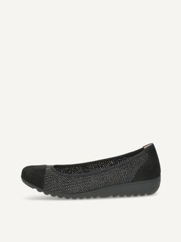 CAPRICE Ballerina, black, made of Leather and synthetic, Size 42
