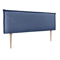 cabecero de lino natural liso con ribete 135x105cm con patas camas 120135 - azul marino