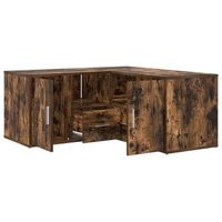 mueble de esquina madera ingenieria roble ahumado 160x40x45 cm vidaxl