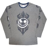 nightmare before christmas camiseta manga larga flaming jack para mujer