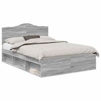 cama matrimonial  cama para adulto  estructura de cama con cabecera gris sonoma 150 x 200 cm