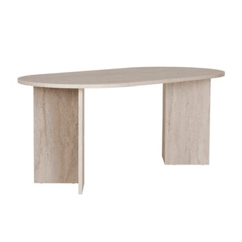 Mesa de comedor bordes redondeados l180 cm - travertino
