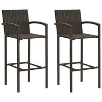 taburetes de cocina 2 unidades ratan sintetico marron vidaxl