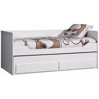 sofa cama extraible 90x200 cm con base de madera lacada en blanco robin