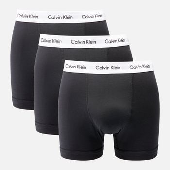Calvin Klein Men's Three-Pack Cotton-Jersey Trunks - Black - XL