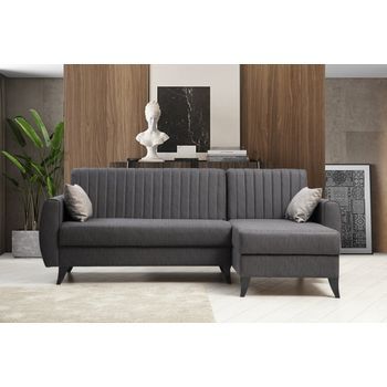 Sofá Cama Rinconera Alkon Gris Oscuro