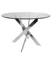 mesa comedor redonda o110 cm de cristal templado patas metal