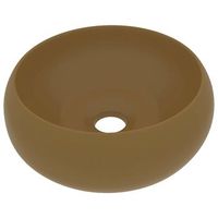 lavabo de lujo redondo ceramica crema mate 40x15 cm vidaxl