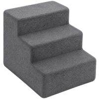 pawhut escalera para perros 3 niveles funda extraible para perros pequenos 35 cm gris oscuro