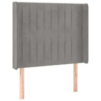 cabecero con orejas de terciopelo gris claro 93x16x118128 cm vidaxl