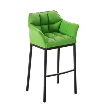 Taburete De Bar Damaso Cuero Sintético Con Base De Cuatro Patas Simil Cuero Verde 48x64x110 Cm Clp