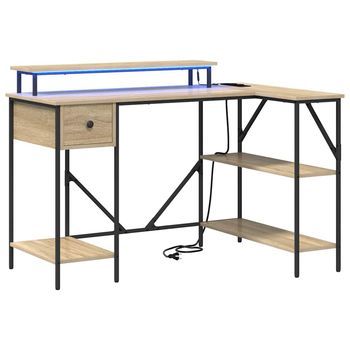 Escritorio Roble Sonoma Madera De Ingeniería 120 X 79 X 86,5 Cm Vidaxl