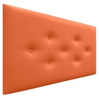 dhome cabecero de polipiel con 3 hileras intercaladas de botones cabezal tapizado cama lujo naranja 90cm