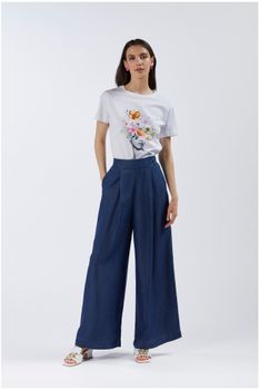 pantalón amplio de tencel denim indaco