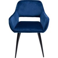 silla con reposabrazos azul