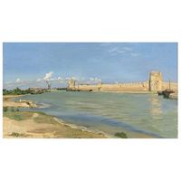 legendarte - cuadro lienzo impresion digital - las murallas de aigues mortes - frederic bazille - decoracion pared cm 50x90