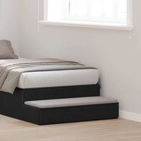 cajones de cama - almacenamiento - madera de ingenieria - roble negro 80x365x165cm