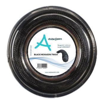 Cordaje De Tenis Hexagon Twist Rollo 200m 1.30 Negro
