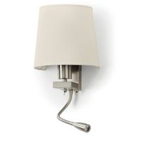 exo lighting - aplique de pared firenze usb e27 60wled smd 3w 240lm cri80 3000k niquel satinado beige