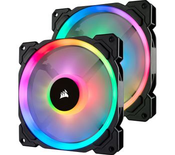 CORSAIR LL140 140 mm Case Fan with Lighting Node PRO - RGB LED, Twin Pack