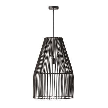 Lámpara techo de mimbre negro estilo natural industrial