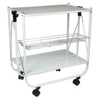 camarera plegable metal blanca