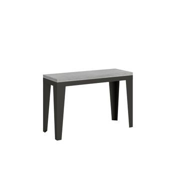 Mesa Tipo Libro 120x45/90 Cm Flame Double Cemento Estructura Antracita