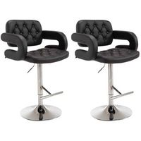 set de 2 taburetes de bar dublin simil cuero negro 55x62x103 cm clp