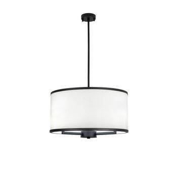 Lámpara De Techo Way-11651 Blanco Negro Metal Tela 50x50x84 Cm
