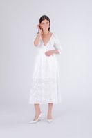 falda de muselina de algodon bordada off white m