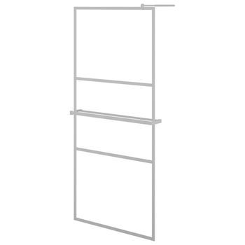Mampara Ducha Con Estante Vidrio Esg Y Aluminio Cromo 80x195 Cm Vidaxl