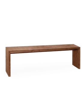 Banco de madera maciza en tono nogal de 145x45cm