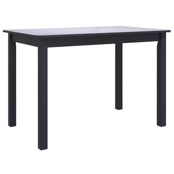 Mesa De Comedor De Madera Maciza De Caucho Negro 114x71x75 Cm Vidaxl
