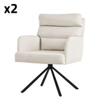 2x sillas de comedor giratoria beige tapizado respaldo extraible